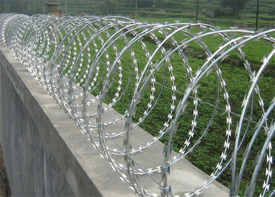 Galvanized Concertina Razor Barbed Wire BTO22 Razor Fencing Wire